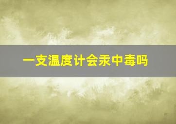 一支温度计会汞中毒吗