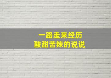 一路走来经历酸甜苦辣的说说