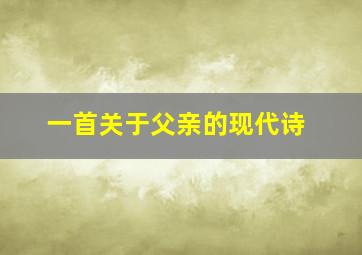 一首关于父亲的现代诗