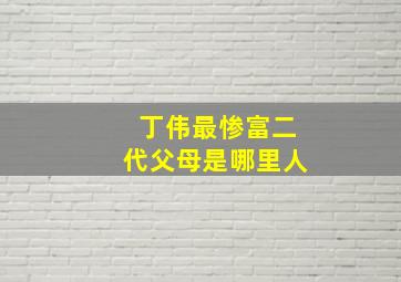 丁伟最惨富二代父母是哪里人