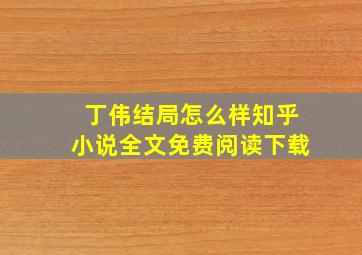 丁伟结局怎么样知乎小说全文免费阅读下载