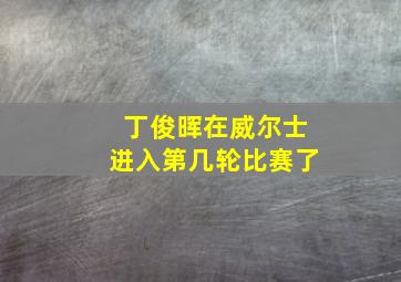 丁俊晖在威尔士进入第几轮比赛了