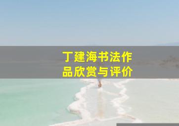 丁建海书法作品欣赏与评价