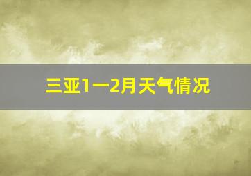 三亚1一2月天气情况