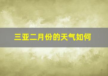 三亚二月份的天气如何