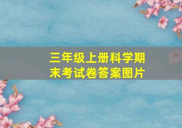 三年级上册科学期末考试卷答案图片