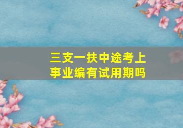 三支一扶中途考上事业编有试用期吗