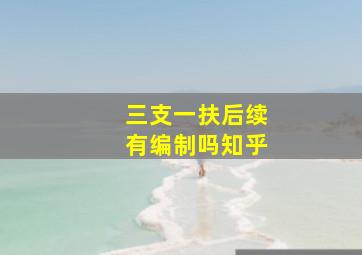 三支一扶后续有编制吗知乎