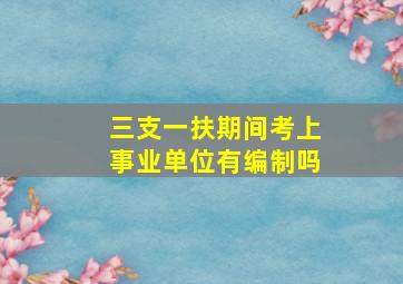 三支一扶期间考上事业单位有编制吗