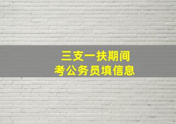 三支一扶期间考公务员填信息