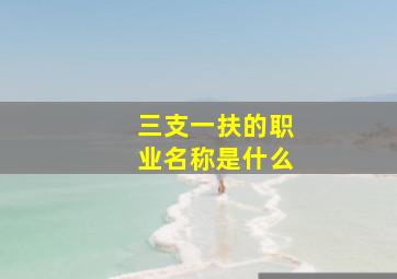 三支一扶的职业名称是什么