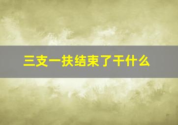 三支一扶结束了干什么