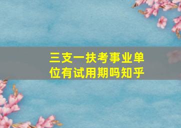 三支一扶考事业单位有试用期吗知乎