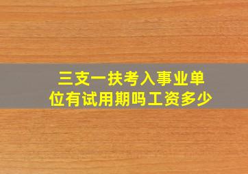 三支一扶考入事业单位有试用期吗工资多少