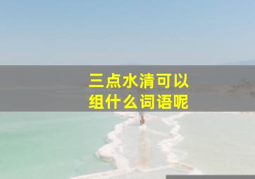 三点水清可以组什么词语呢