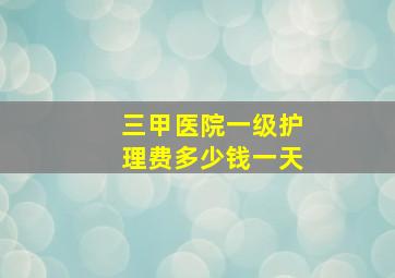 三甲医院一级护理费多少钱一天