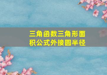 三角函数三角形面积公式外接圆半径