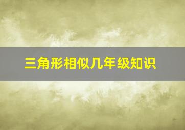 三角形相似几年级知识