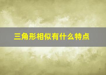 三角形相似有什么特点