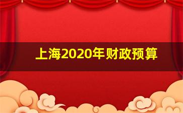 上海2020年财政预算