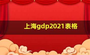 上海gdp2021表格