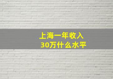 上海一年收入30万什么水平