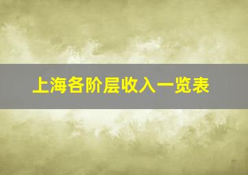 上海各阶层收入一览表