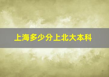 上海多少分上北大本科