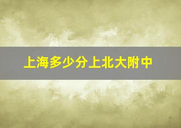 上海多少分上北大附中