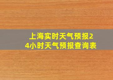 上海实时天气预报24小时天气预报查询表