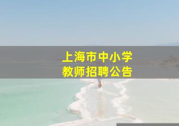 上海市中小学教师招聘公告