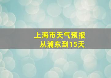 上海市天气预报从浦东到15天