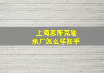 上海恩斯克轴承厂怎么样知乎