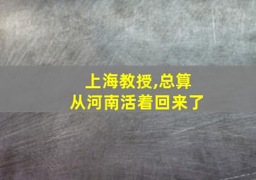 上海教授,总算从河南活着回来了