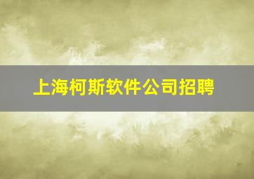 上海柯斯软件公司招聘