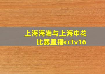 上海海港与上海申花比赛直播cctv16