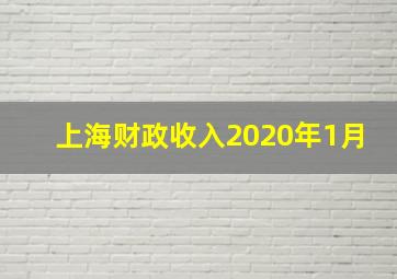 上海财政收入2020年1月