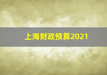 上海财政预算2021