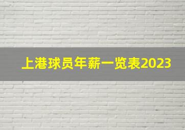 上港球员年薪一览表2023