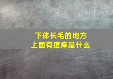 下体长毛的地方上面有痘痒是什么