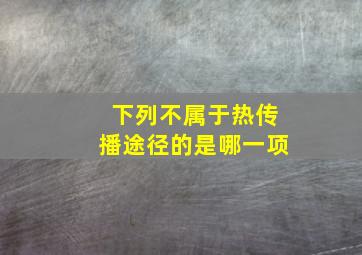 下列不属于热传播途径的是哪一项