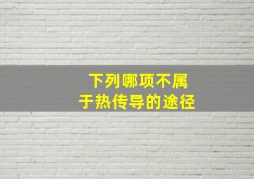 下列哪项不属于热传导的途径