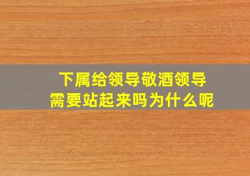 下属给领导敬酒领导需要站起来吗为什么呢