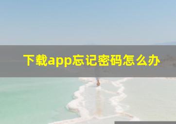 下载app忘记密码怎么办