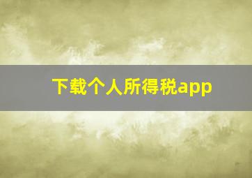 下载个人所得税app