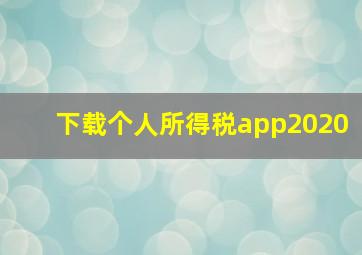 下载个人所得税app2020