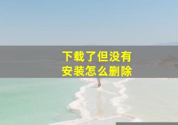 下载了但没有安装怎么删除