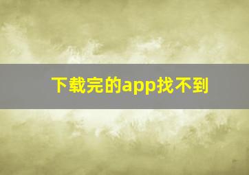 下载完的app找不到