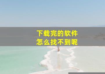 下载完的软件怎么找不到呢