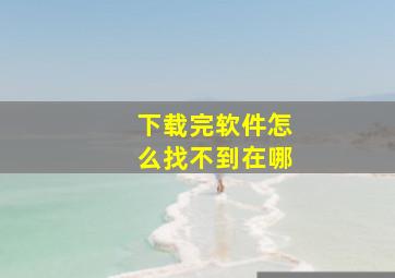 下载完软件怎么找不到在哪